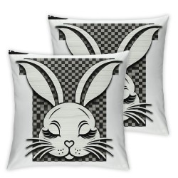 Ulloord Pillow Covers , Rabbit Bunny Decorative Throw Pillowcases for Home Sofa Couch Decoration (Light Green)