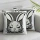 Ulloord Pillow Covers , Rabbit Bunny Decorative Throw Pillowcases for Home Sofa Couch Decoration (Light Green)