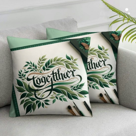 Ulloord Eucalyptus Home Sweet Home Spring Throw Pillow Covers , Decorative Farmhouse Decoration for Home