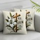 Ulloord Pillow Covers , Floral Rabbit Bunny Hello Peeps Decorative Throw Pillowcases for Home Sofa Couch Decoration (Green)