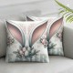 Ulloord Pillow Covers , Hello Peeps Green Pink Decorative Farmhouse Throw Pillowcases for Home Sofa Couch Decoration