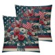 Ulloord Decorations Pillow Covers Star and Stripe Freedom Boot Floral Flag Throw Pillow Covers Pillows Decor Cushion Case