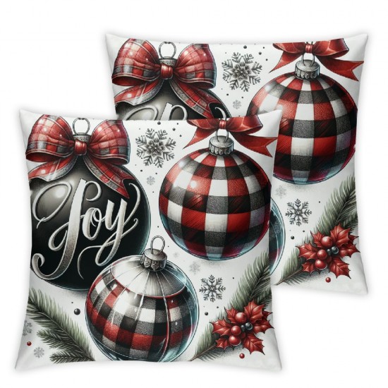 Ulloord Christmas Pillow Covers, Trees &amp; Throw Pillowcases Cushion Cases Decorative Party Decoration for Home Sofa