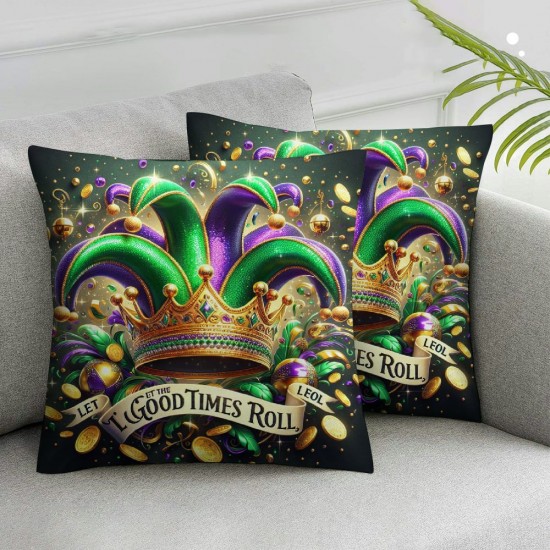 Ulloord Mardi Gras Pillow Covers for Masquerade Mask Decor Throw Pillows Decorative Cushion Cases Mardi Gras Decorations