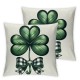 Ulloord Pillow Covers, Hello Shamrocks Lucky Farmhouse Decorative Throw Pillowcases for Home Sofa Couch Cushion Decoration