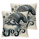 Ulloord Christmas Pillow Covers for Christmas Decorations Snowman Christmas Tree Grey Striped Pillows Throw Pillow Covers Decor for Couch