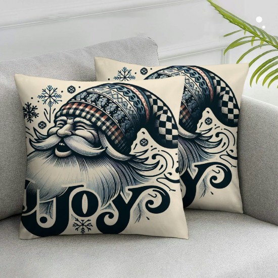 Ulloord Christmas Pillow Covers for Christmas Decorations Snowman Christmas Tree Grey Striped Pillows Throw Pillow Covers Decor for Couch