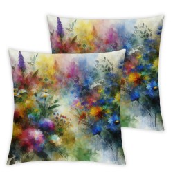 Ulloord Spring Pillow Covers Colorful Flowers Butterfly Decorative Pillow Cases Summer Decorations Home Decor for Sofa