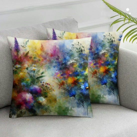 Ulloord Spring Pillow Covers Colorful Flowers Butterfly Decorative Pillow Cases Summer Decorations Home Decor for Sofa