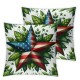 Ulloord Pillow Cover Buffalo Star America Flag Floral Decor Decorations Cushion Case for Sofa Couch