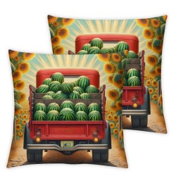 Ulloord Summer Pillow Covers Beige Gnone Watermelons Sunflowers Pillows Decorative Throw Pillows Summer Decorations Farmhouse Decor Cushion Case for Sofa Couch