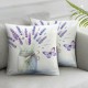 Ulloord Spring Pillow Covers, Floral Spring is in The Air Purple Farmhouse Decorative Throw Pillowcases for Home Sofa Couch Decoration