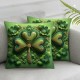 Ulloord Pillow Covers , Green Shamrocks Irish Kisses Hat Throw Pillowcases for Home Sofa Couch Cushion Decoration