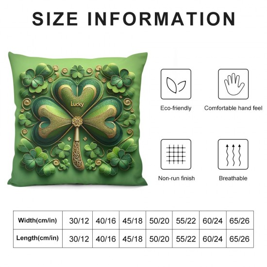 Ulloord Pillow Covers , Green Shamrocks Irish Kisses Hat Throw Pillowcases for Home Sofa Couch Cushion Decoration