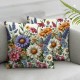 Ulloord Throw Pillow Covers Decorative Summer Spring Pillow Covers Linen Flower Butterfly Pillowcases for Sofa Couch Living Room Outdoor Patio