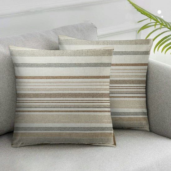 Ulloord Throw Pillow Covers Stripe Pillow Covers Decorative Pillowcases Khaki Cushion Cover for Couch Sofa Bed Living Room