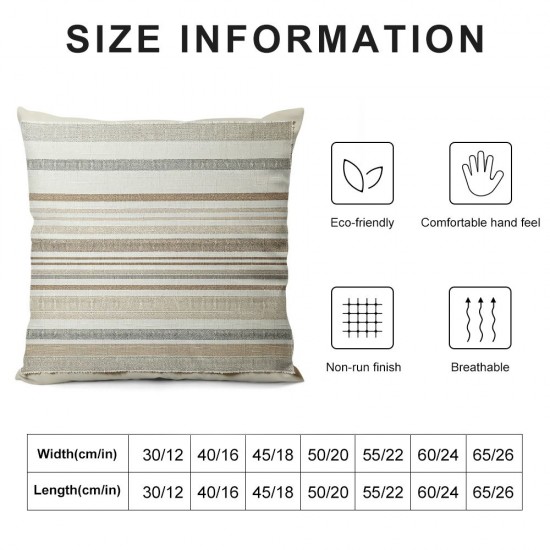 Ulloord Throw Pillow Covers Stripe Pillow Covers Decorative Pillowcases Khaki Cushion Cover for Couch Sofa Bed Living Room