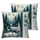 Bundles, Merry Christmas Decorative Pillow Covers, Blue and Grey, Hypoallergenic Foam Pillow Inserts