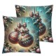 Ulloord  Bundles,  Christmas Sherpa and Velvet Pillow Covers, Red,  Outdoor Waterproof Pillow Inserts