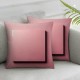 Bundles,Velvet Soft Square Pillow Covers Faux Fur Fluffy Pillow Covers, Pink