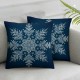 Bundles,Merry Christmas Decorative Pillow Covers, Blue and Grey, Outdoor Waterproof Pillow Inserts