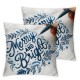 Bundles,  Merry Christmas Decorative Sled Pillow Covers, Blue, Outdoor Waterproof Pillow Inserts