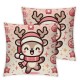 Christmas Pillow Covers Pink Throw Pillows Snowman Tree Retro Pillowcase Home Decor Living Room House Decorative Cushion Case for Sofa Couch