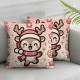 Christmas Pillow Covers Pink Throw Pillows Snowman Tree Retro Pillowcase Home Decor Living Room House Decorative Cushion Case for Sofa Couch