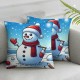 Christmas Pillow Covers Snowman Green Throw Pillow Covers Pillowcase Home Decor Living Room House Decorative Cushion Case for Sofa Couch