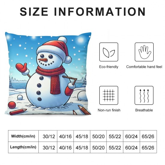 Christmas Pillow Covers Snowman Green Throw Pillow Covers Pillowcase Home Decor Living Room House Decorative Cushion Case for Sofa Couch