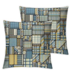 Throw Pillow Covers Farmhouse Check Pillows Spring Decorative Pillow Cover Indoor Outdoor Throw Pillows Twill Square Pillow Cases for Home Decor Yellow