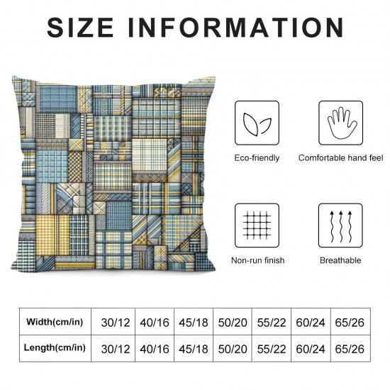 Throw Pillow Covers Farmhouse Check Pillows Spring Decorative Pillow Cover Indoor Outdoor Throw Pillows Twill Square Pillow Cases for Home Decor Yellow