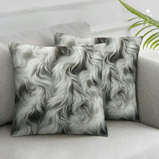 Faux Pillow Cover Decorative Throw Pillow Soft Fuzzy Pillow Case Cushion Cover for Bedroom/Couch, Off-White