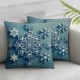 Ulloord  Bundles, Merry Christmas Blue and Grey Velvet Pillow Covers