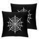 Ulloord Halloween Pillow Covers Ghost Pillowcase Black Stripe Holiday Farmhouse Throw Pillows Indoor Outdoor Couch Cushion Case for Home Sofa Decor