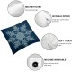 Ulloord  Bundles,Merry Christmas Decorative Snowflake Pillow Covers, Blue and Grey, Outdoor Waterproof Pillow Inserts