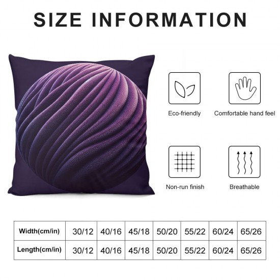 Decorative Throw Pillow Covers Soft Solid Square Cushion Case for Couch Light Purple