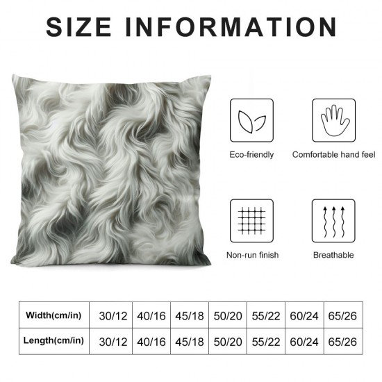 Faux Pillow Cover Decorative Throw Pillow Soft Fuzzy Pillow Case Cushion Cover for Bedroom/Couch, Off-White