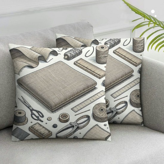 Ulloord Outdoor Pillow Inserts Outdoor Pillows , Solid Throw Pillow Cover Linen Oatmeal