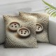 Ulloord Bundles, Triple Button Linen Pillow Covers, Off White