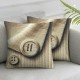 Ulloord  Bundles, Farmhouse Linen Trimmed Edges Pillow CoversTriple Button Burlap Pillow Covers, Off White