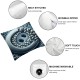 Ulloord Bundles, Farmhouse Linen Trimmed Edges Pillow Covers Button Pillow Covers, Navy Blue