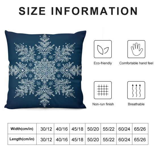 Ulloord  Bundles,Merry Christmas Decorative Snowflake Pillow Covers, Blue and Grey, Outdoor Waterproof Pillow Inserts