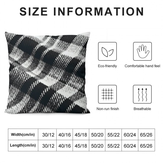 Ulloord  Plaid Gingham Throw Pillow Cover Teddy Sherpa Decorative Pillows Faux Fur Fluffy Check Pillows Soft Pillow Case for Bedroom Couch Off White