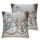 Ulloord Merry Christmas Decorative Print and Embroidery Velvet Throw Pillow Covers Snowman, , , Cushion Cover, Beige