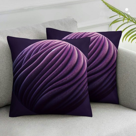 Ulloord  Decorative Throw Pillow Covers Soft Solid Square Cushion Case for Couch Light Purple