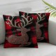 Ulloord  Bundles,Christmas Elk and Tree Pillow Covers, Red, Xmas Gnome and Tree Throw Pillows, Red