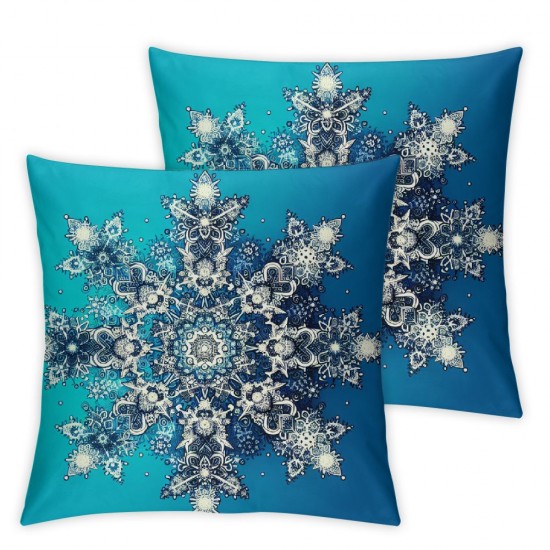 Ulloord Merry Christmas Decorative Velvet Embroidery Throw Pillow Cover with , , , Cushion Covers for Couch Sofa, Blue and Grey