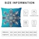 Ulloord Merry Christmas Decorative Velvet Embroidery Throw Pillow Cover with , , , Cushion Covers for Couch Sofa, Blue and Grey