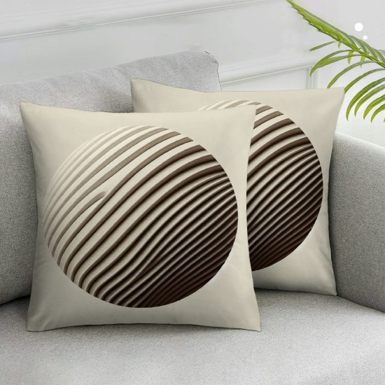 Ulloord  Corduroy Pillow Covers Decorative Striped Velvet Throw Pillows Tassels Soft Cushion Covers Pillowcases, Off White